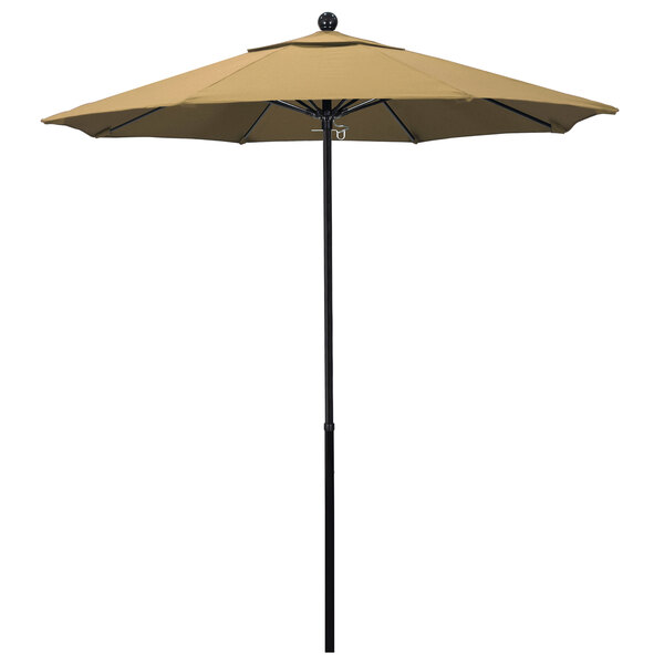 California Umbrella EFFO 758 OLEFIN Oceanside 7 1/2' Round Push Lift Umbrella with 1 1/2" Fiberglass Pole - Olefin Canopy
