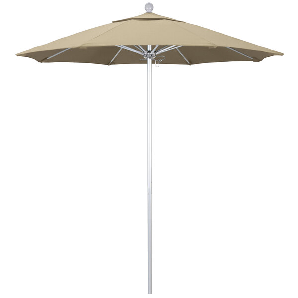 California Umbrella ALTO 758 PACIFICA Venture 7 1/2' Round Push Lift Umbrella with 1 1/2" Silver Anodized Aluminum Pole - Pacifica Canopy