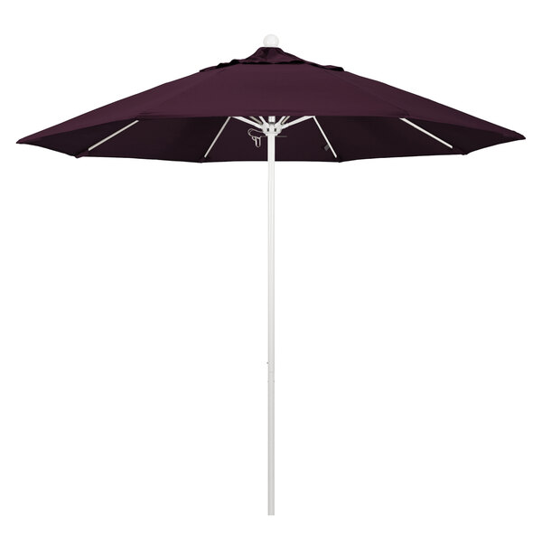 A purple California Umbrella ALTO Pacifica canopy on a white pole.