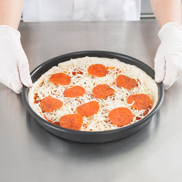 Chicago Metallic 91105 10 x 1 1/2 BAKALON Pre-Seasoned Aluminum Deep Dish  Pizza Pan