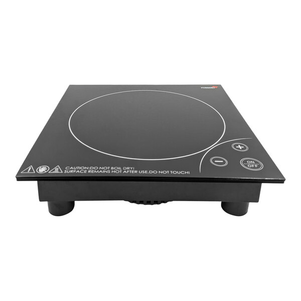 A black Rosseto countertop induction heater.