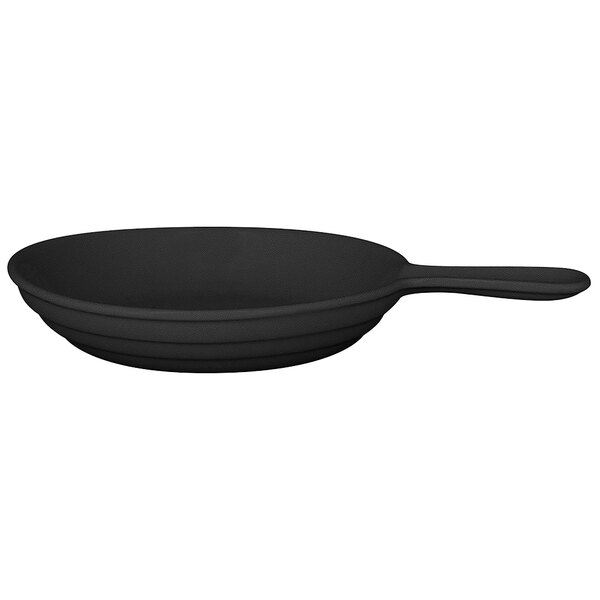 A black porcelain RAK Chef's Fusion frying pan with a handle.