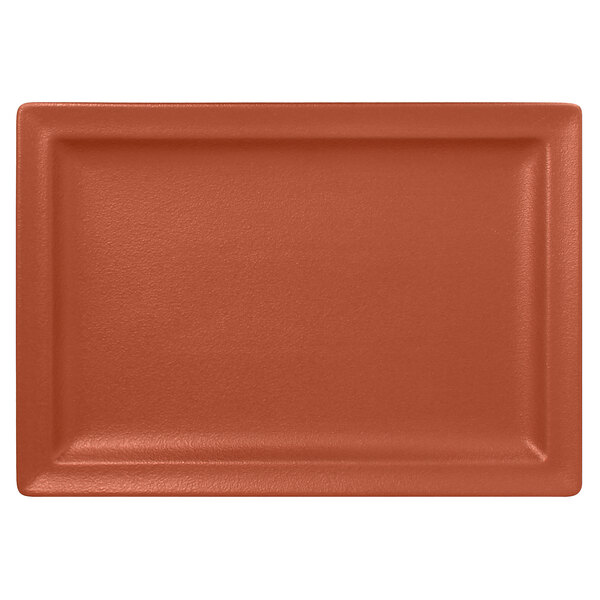 A RAK Porcelain rectangular brown porcelain plate.