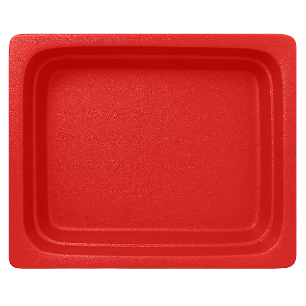 A RAK Porcelain Neo Fusion ember red porcelain gastronorm pan.