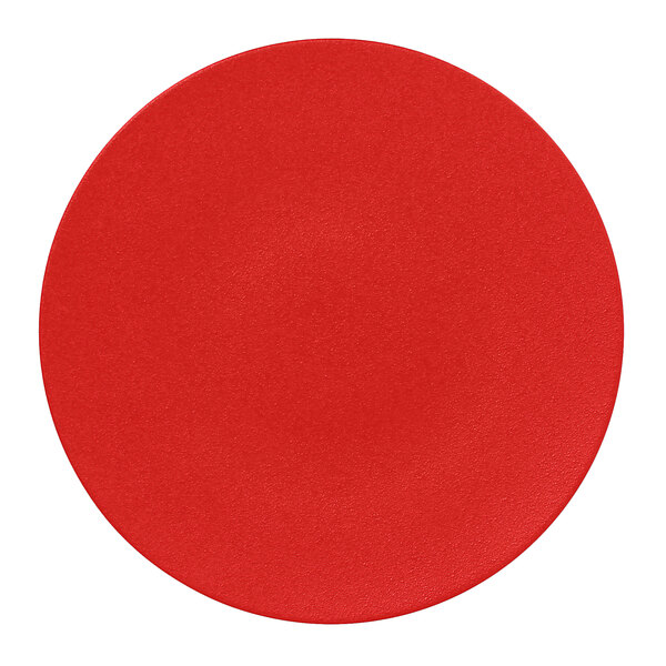 A RAK Porcelain red porcelain plate with a white background.