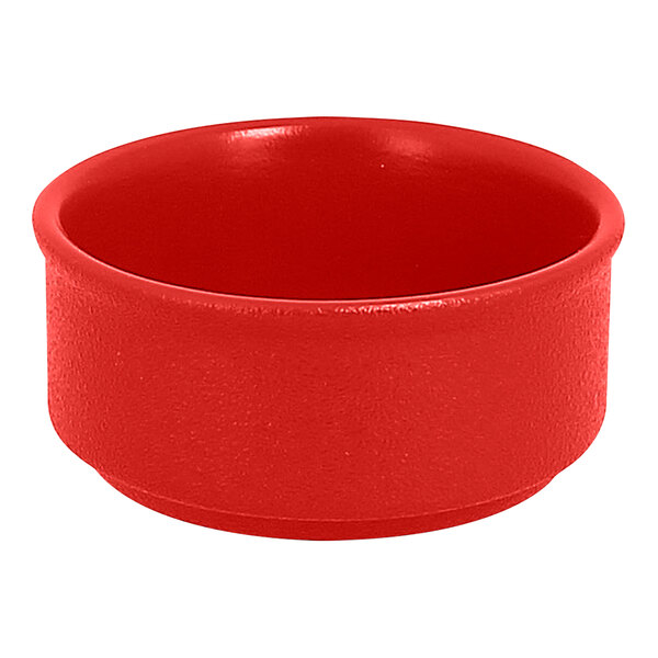 Red Rocqgroup Ramekin RAK Porcelain NFBABR02BR Neo Fusion 3.4 oz. Ember Red Stackable ...