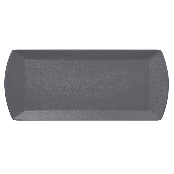 A RAK Porcelain Neo Fusion stone gray rectangular sandwich tray.