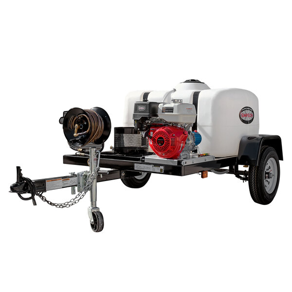 Simpson 1B-95002 49-State Compliant Trailer Pressure Washer with Honda Engine and 150 Gallon Water Tank - 4200 PSI; 4.0 GPM