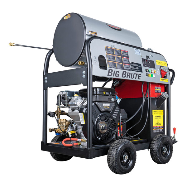 A Simpson Big Brute hot water pressure washer with a Vanguard engine on wheels.