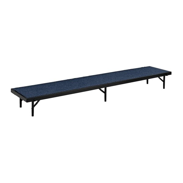 National Public Seating 386RT24C Blue Carpet Tapered Portable Riser -18" x 72" x 24"