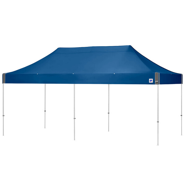 A royal blue E-Z Up canopy with a white frame.