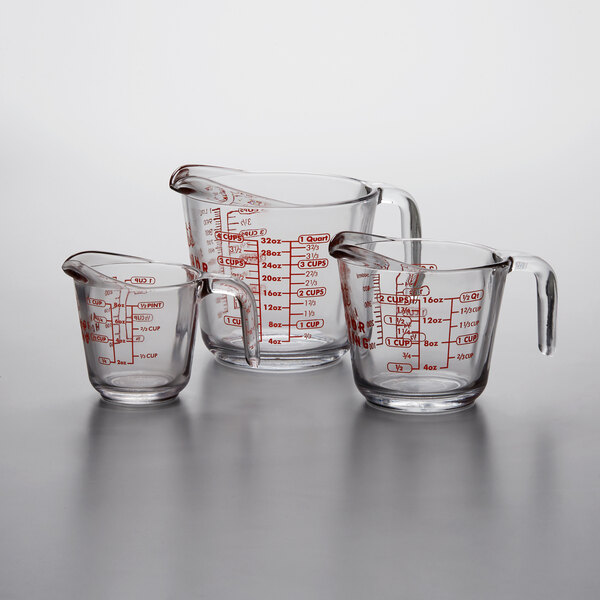 Anchor Hocking 3Piece Glass Measuring Cup Set