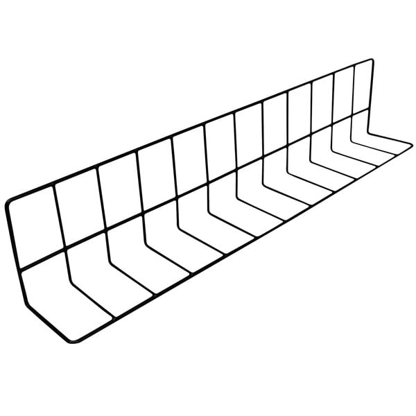 A black wire divider with many rows of wire.