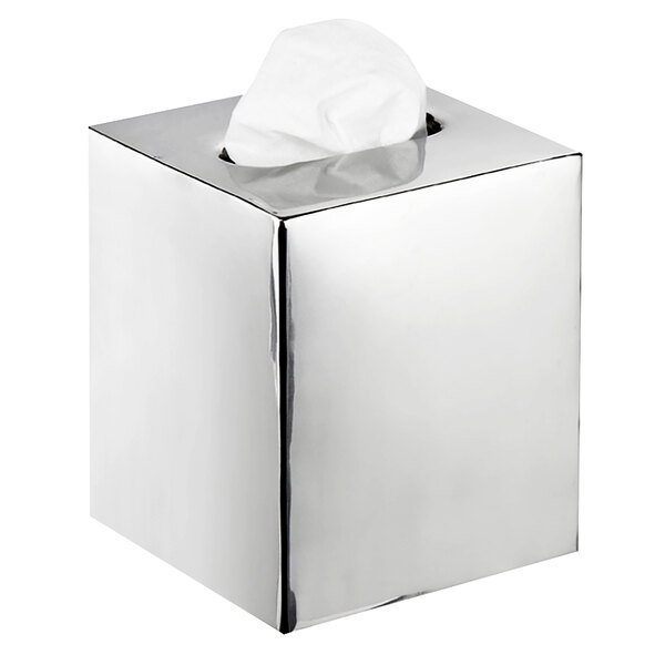 Focus Hospitality Basic Collection Polished Stainless Steel Square Tissue  Box Cover