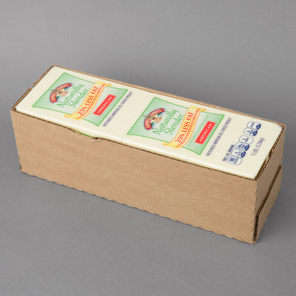 Land O Lakes Naturally Slender Reduced Fat White American Cheese 5 lb. Solid Block 2/Case