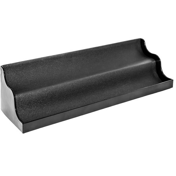 A black rectangular plastic 2-step riser with curved edges.