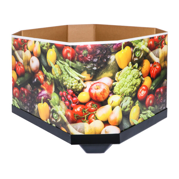 Marco Company Octagonal Corrugated Cardboard Orchard Bin Wall with Produce  Graphic - 47 x 40 x 28
