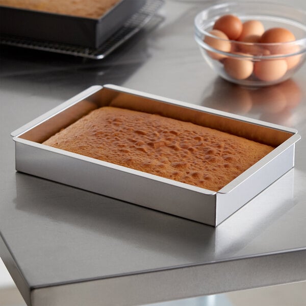 Winco 13 x 9 x 2 Aluminum Rectangular Cake Pan