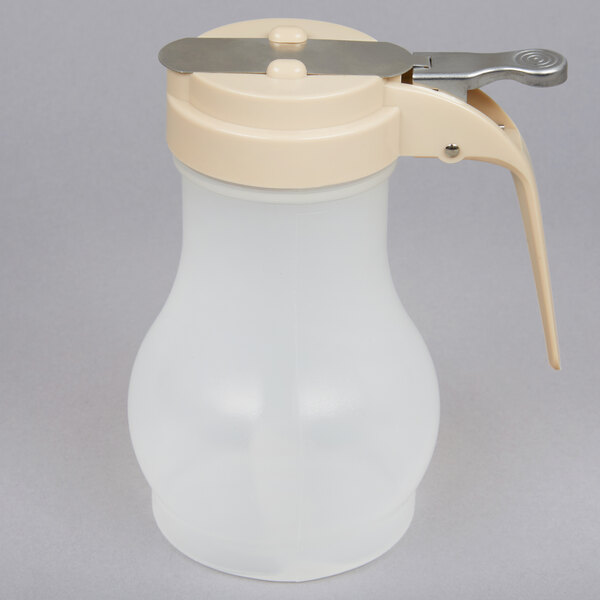 Tablecraft PP410A 10 oz. Polypropylene Teardrop Syrup Dispenser with