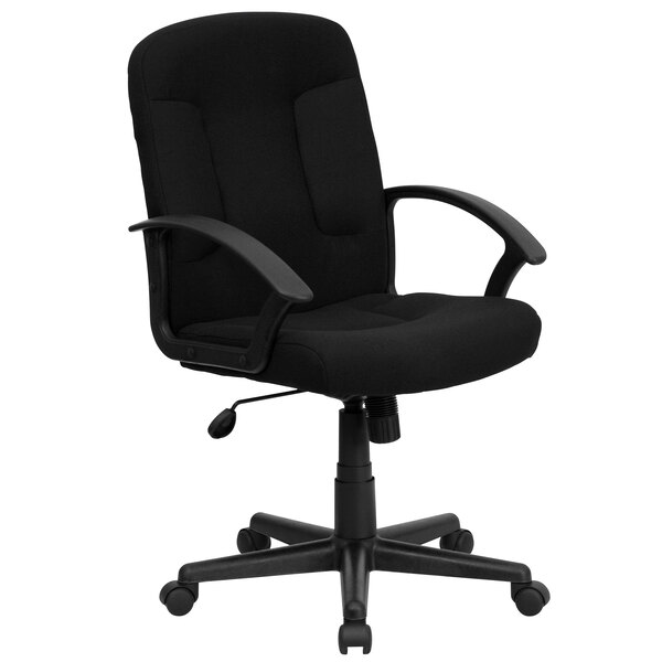 Flash Furniture GOST6BKGG MidBack Black Fabric Office Chair with