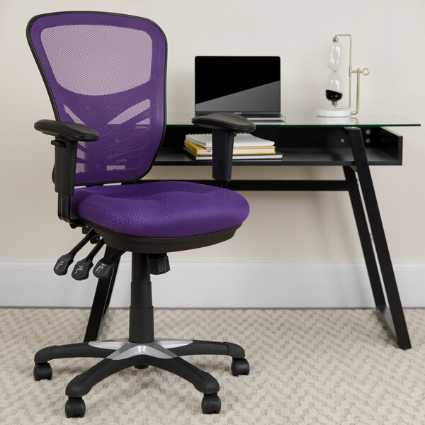 Flash Furniture WA 3074 BL GG Mid Rückseite Blauer Computerstuhl aus Netz