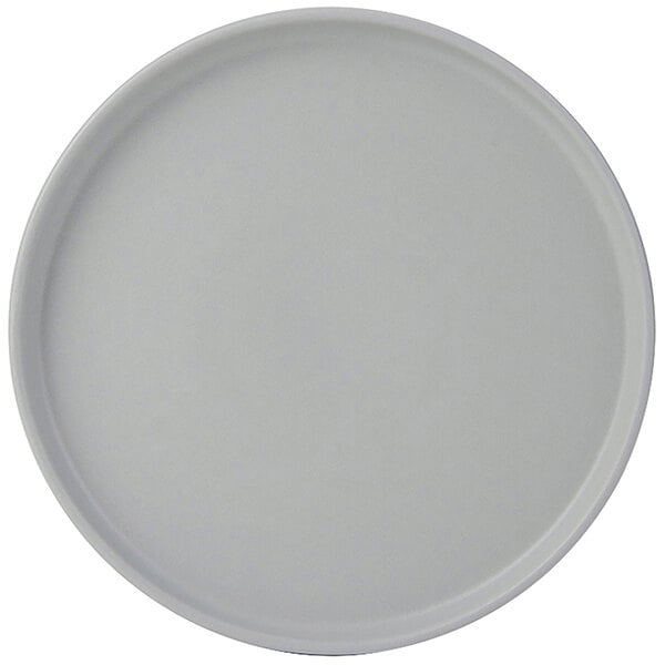 A TuxTrendz Zion matte gray china plate with a straight-sided design and a white background.