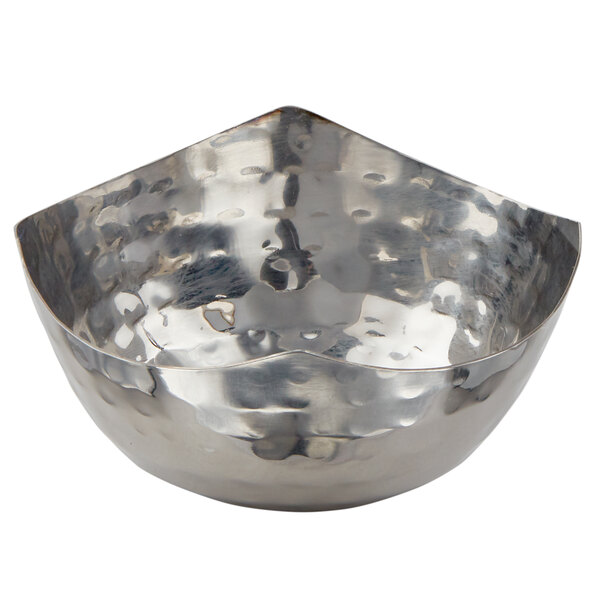 American Metalcraft SBH325 3 oz. Round Hammered Stainless Steel Snack