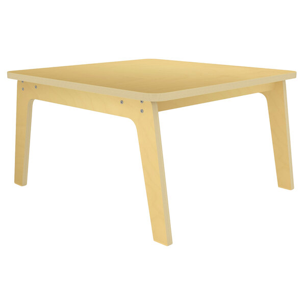 A Whitney Brothers wood square kids table with legs.