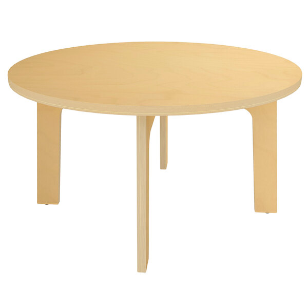 A Whitney Brothers round wooden children's table.