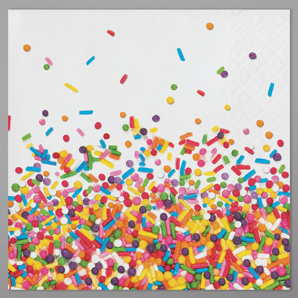 A Creative Converting paper napkin with sprinkles on a white background.