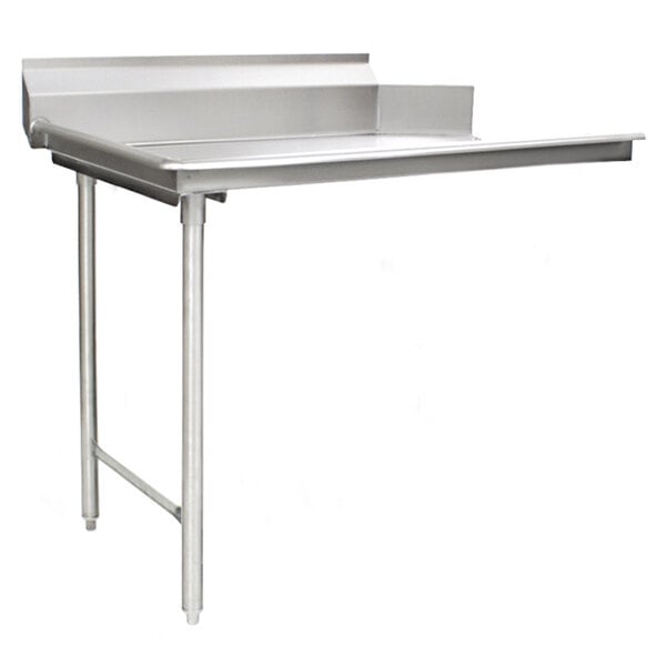 A Eagle Group stainless steel dishtable with a rectangular top and shelf.