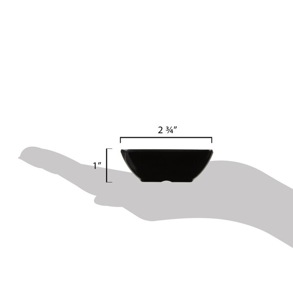 Carlisle 086003 2 oz. Black Square Melamine Ramekin 48/Case