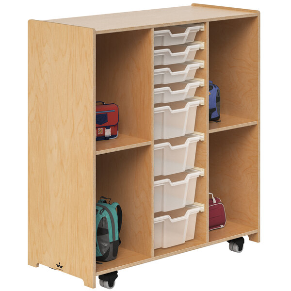 Whitney Brothers WB1820 Mobile Backpack Storage Cabinet with Trays - 18 ...