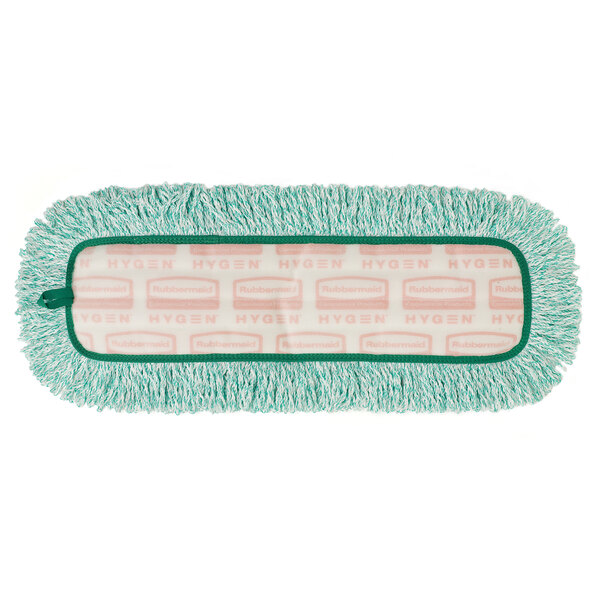 Rubbermaid FGQ41800GR00 HYGEN 18" Green Microfiber Fringed Dust Mop Pad
