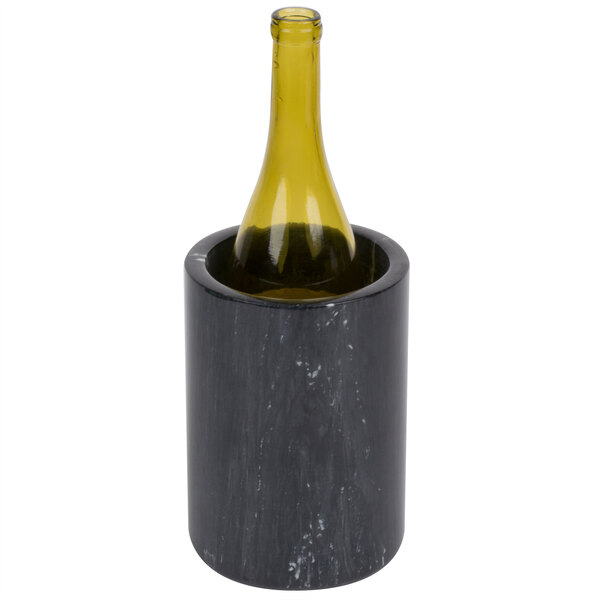 Tablecraft 5488 Black Marble Wine Cooler 7" x 5"