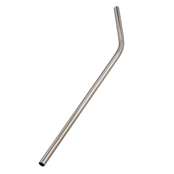 An American Metalcraft stainless steel bent straw with a curved tip.