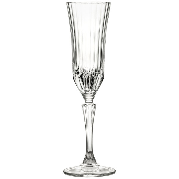 6 Vintage Crystal 5oz Champagne Flutes - Vintage Barware - Retro Barware