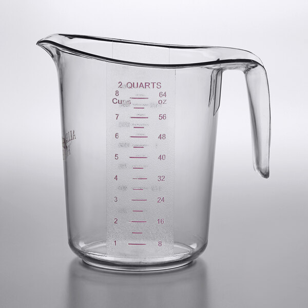 WebstaurantStore 2 Qt. (8 Cups) Clear Plastic Measuring Cup