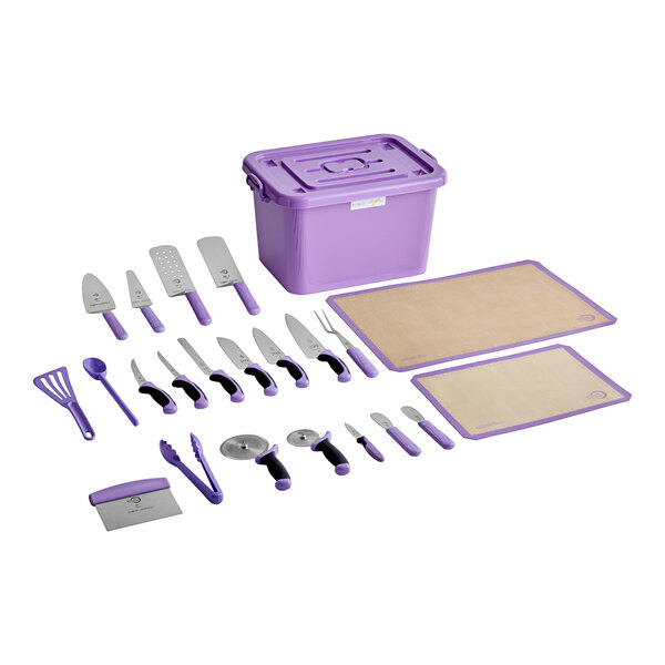 タッパーウェア システムドロワー 6個セット（濃パープル） Mercer Culinary M33065 Purple Allergen-Safe Storage Tote