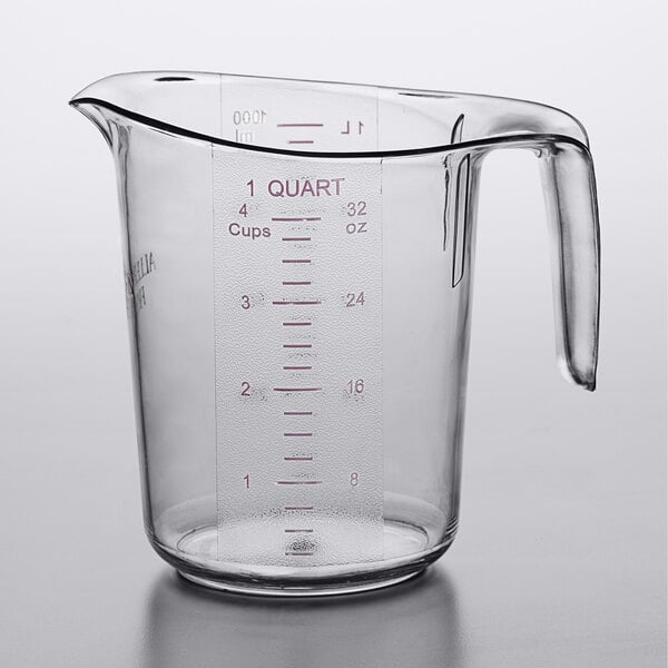 WebstaurantStore 4 Qt. (16 Cups) Clear Plastic Measuring Cup