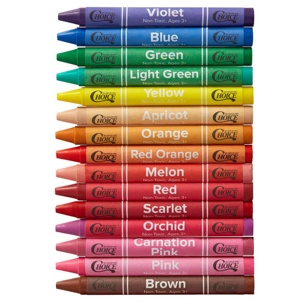 Choice 8 Assorted Colors Bulk School Crayons Pack in Print Box