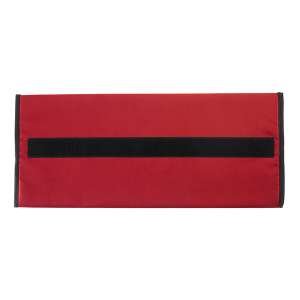 A red and black rectangular bottom board with a black strip.