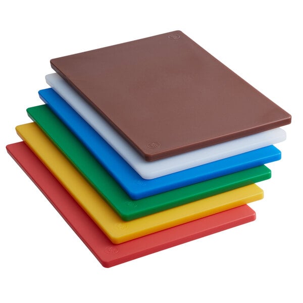 6 X COLOUR CHOPPING BOARDS WITH STAND FULL SET RED BLUE YELLOW WHITE BROWN GREEN 