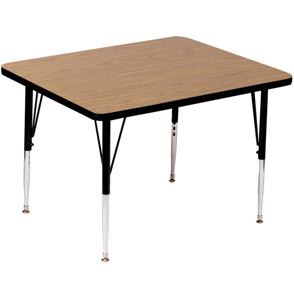 Correll 48″ Square Medium Oak Finish 19″ – 29″ Adjustable Height High Pressure Top Activity Table