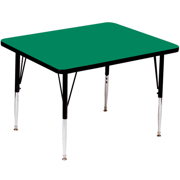 Correll 48″ Square Green Finish 19″ – 29″ Adjustable Height High Pressure Top Activity Table