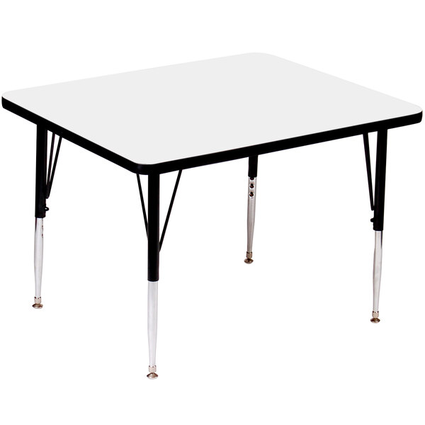 Correll 48″ Square White Finish 19″ – 29″ Adjustable Height High Pressure Top Activity Table