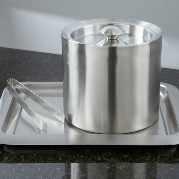 Focus Hospitality Brushed Collection Stainless Steel 3 Qt. Ice Bucket
