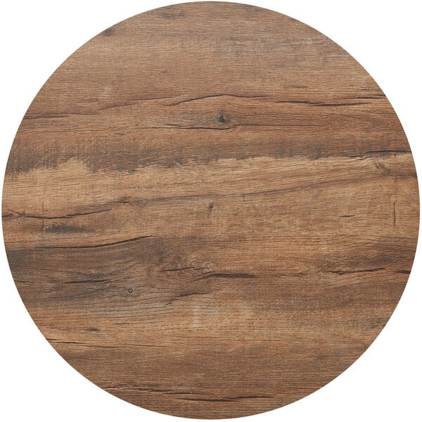 BFM Seating KP48R Relic Knotty Pine 48" Round Melamine Table Top with Matching Edge