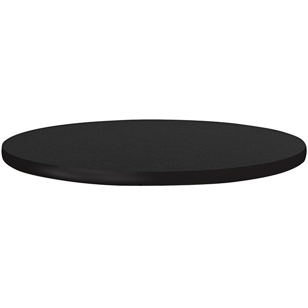 Correll 30" Round Black Granite Finish High Pressure Bar & Cafe Table Top