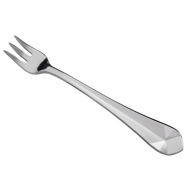 A Reserve by Libbey stainless steel cocktail fork with a silver handle.